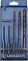 URAGAN 5 шт: 5 х 110, 6 х 110, 6 х 160, 8 х 160, 10 х 160 мм, набор SDS-plus буров (901-25554-H5) 00015106