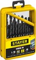 STAYER HSS-R, 19 шт, (1-10 мм), быстрорежущая сталь P6M5, класс В, мет.бокс, набор сверл по металлу, Professional (29602-H19-M) 00017288