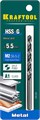 KRAFTOOL HSS-G, 5.5 х 93 мм, сталь P6M5, сверло по металлу (29651-5.5) 00017892