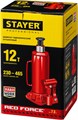 STAYER RED FORCE, 12 т, 230 - 465 мм, бутылочный гидравлический домкрат, Professional (43160-12) 00018488