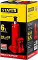 STAYER RED FORCE, 6 т, 216 - 413 мм, бутылочный гидравлический домкрат, Professional (43160-6) 00018499