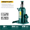 KRAFTOOL KRAFT-LIFT, 20 т, 244 - 478 мм, бутылочный гидравлический домкрат (43462-20) 00018507
