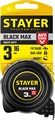 STAYER BlackMax, 3 м х 16 мм, рулетка с двумя фиксаторами, Professional (3410-03) 00018818