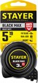 STAYER BlackMax, 5 м х 19 мм, рулетка с двумя фиксаторами, Professional (3410-05) 00018819