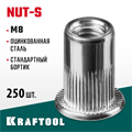 KRAFTOOL Nut-S, М8, 250 шт, резьбовые заклепки стальные с насечками (311707-08) 00019374