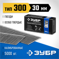 ЗУБР гвозди тип 300 (47/J/F), 30 мм, калибр 18GA. 5000 шт. Профессионал (31830-30) 00019753