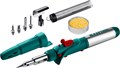 KRAFTOOL SolderGas, 120 K, 30 - 120 Вт, 1300°С, горелка, фен, пьезоподжиг, набор 10 в 1, газовый паяльник (55503-H10) 00020310