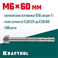 KRAFTOOL ETA Опция 7, М6 х 60, 100 шт, клиновой анкер (302184-06-060) 00026282