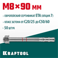 KRAFTOOL ETA Опция 7, М8 х 90, 50 шт, клиновой анкер (302184-08-090) 00026285