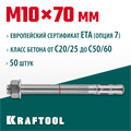 KRAFTOOL ETA Опция 7, М10 х 70, 50 шт, клиновой анкер (302184-10-070) 00026287