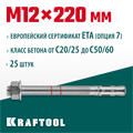 KRAFTOOL ETA Опция 7, М12 х 220, 25 шт, клиновой анкер (302184-12-220) 00026297