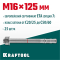 KRAFTOOL ETA Опция 7, М16 х 125, 25 шт, клиновой анкер (302184-16-125) 00026298