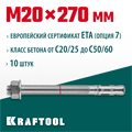 KRAFTOOL ETA Опция 7, М20 х 270, 10 шт, клиновой анкер (302184-20-270) 00026303