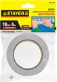 STAYER 19 мм, 5 м, белая, на вспененной основе, двухсторонняя клейкая лента, Professional (12231-19-05) 00031610