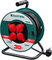KRAFTOOL P-315, ПВС, 3 x 1.5 мм2, 30 м, 3500 Вт, IP44, силовой удлинитель на катушке (55084-30) 00032527