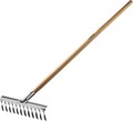 GRINDA PS-12 WOOD, 370 х 105 х 1300 мм, 12 витых зубцов, нержавеющая сталь, деревянный черенок, садовые грабли, PROLine (39481-12) 000187001