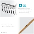 GRINDA PS-12 WOOD, 370 х 105 х 1300 мм, 12 витых зубцов, нержавеющая сталь, деревянный черенок, садовые грабли, PROLine (39481-12) 000187001