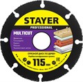 STAYER Multicut, 115 х 22.2 мм, для УШМ, диск отрезной по дереву (36860-115) 000200624