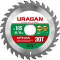 URAGAN Optima, 185 х 30/20 мм, 30Т, пильный диск по дереву (36801-185-30-30) 0001316767