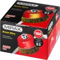 MIRAX 100 мм, витая стальная латунированная проволока 0.3 мм, чашечная щетка-крацовка для УШМ (35142-100) 0002153165