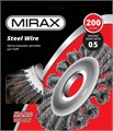 MIRAX 200 мм, жгутированная стальная проволока 0.5 мм, щетка дисковая для УШМ (35140-200) 0002153353