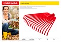 GRINDA GQ-15, 15 плоских зубцов размеры 350 х 40 х 310 мм, без черенка, первичный полиэтилен, веерные грабли (421879) 0002183766