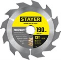 STAYER Construct, 190 x 30/20 мм, 12Т, технический рез, пильный диск по дереву (3683-190-30-12) 0007437274