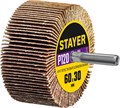 STAYER d 60 x 30 мм, P120, на шпильке d 6 мм, круг шлифовальный лепестковый (36608-120) 0008787930