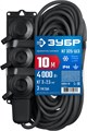 ЗУБР КГ-325-Ш3, КГ, 3 x 2.5 мм2, IP44, 10 м, 3 гн., 4000 Вт, силовой удлинитель, Профессионал (55024-10) 00010457945