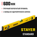 STAYER STANDARD, 600 мм, с линейкой, уровень (3460-060) 00012855798