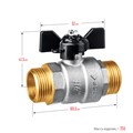 ЗУБР d 3/4″, ручка ″бабочка″, ″папа-папа″, полнопроходной шаровой кран (51327-3/4) 00013529326