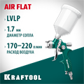 KRAFTOOL AirFlat, LVLP, 1.7 мм, пневматический краскопульт с верхним бачком (06524-1.7) 00015667730