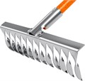 GRINDA PS-12 FIBER, 380 х 100 х 1530 мм, 12 витых зубцов, нержавеющая сталь, фибергласовый черенок, садовые грабли, PROLine (39482-12) 00020093026
