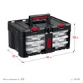 KETER STACKNROLL, 481 х 332 х 233 мм, (19″), пластиковый ящик с 3 органайзерами и 18 ячейками (38406) 00020240797