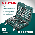 KRAFTOOL X-Drive 82, 82 предм., (1/2″+1/4″), универсальный набор инструмента (27887-H82) 00022241780