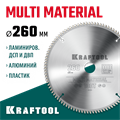 KRAFTOOL Multi Material, 260 х 30 мм, 100Т, пильный диск по алюминию (36953-260-30) 00022766534