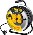 STAYER PRO-315, КГ, 3 x 1.5 мм2, 50 м, 3700 Вт, IP44, силовой удлинитель на стальной катушке (55077-50) 00023216602