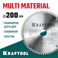 KRAFTOOL Multi Material, 200 х 30 мм, 60Т, пильный диск по алюминию (36953-200-30) 00023394905