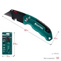 KRAFTOOL Helfer, компактный складной нож с трапециевидным лезвием, тип А24 (09242) 00024559999