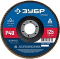 ЗУБР 125 х 22.2 мм, P40, КЛТ, Круг лепестковый торцевой (36591-125-40) 00025564264