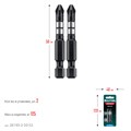 KRAFTOOL Impact PZ 2, 50 мм, 2 шт, ударные биты (26193-2-50-S2) 00026812793