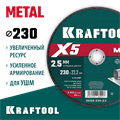 KRAFTOOL X5 Metal 230x2.5 мм по металлу отрезной диск для УШМ (36255-230-2.5) 00029912550
