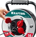 KRAFTOOL HEAVY DUTY 4.0, КГ 3х2.5 50м 4000Вт IP44, силовой удлинитель на стальной катушке (55086-50) 00030828115