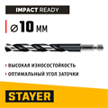 STAYER НЕХ-1/4″, d 10.0 х 133 мм, сверло по металлу для винтовёртов и шуруповертов IMPACT READY (29603-10) 00031315937