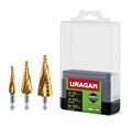 URAGAN 3 шт, 4-30мм, винтовая спираль, набор сверл ступенчатых(29658-4-30-H3) 00031316407