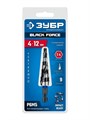 ЗУБР BLACK FORCE 4-12мм, 9 ступеней, винтовая проточка, сверло ступенчатое, ПРОФЕССИОНАЛ (29671-4-12-9) 00031316449