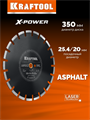 KRAFTOOL ASPHALT 350 мм (25.4/20 мм, 12х3.2 мм), алмазный диск (36687-350) 00035362399
