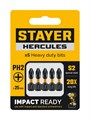 STAYER HERCULES, PH2, 25 мм, 5 шт, торсионные биты (26231-2-25-5) 00041779303