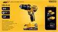 STEHER 20 В, 65 Н·м, 2 АКБ LMS (2 А·ч), бесщеточная ударная дрель-шуруповерт, сумка (CBS-65-22) 00044911022