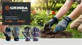 GRINDA FLORA, M (8), садовые перчатки из искусственной кожи с усиленным наладонником и кончиками пальцев, противоскользящие, PRO Line (1138-M) 00047978860